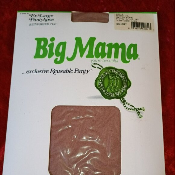 Big Mama Womens Reusable Pantyhose XL Beigetone Reinforced Toe Stretch 55"-59" - Picture 1 of 5